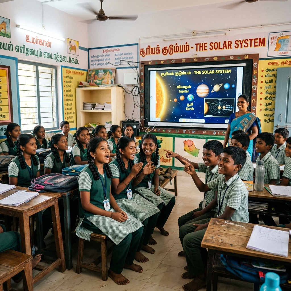 Modern smart classroom in Tamil Nadu